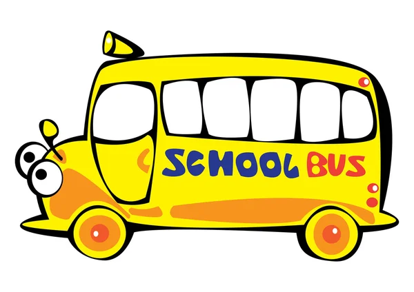 Vector de dibujos animados yellow bus escolar aislado sobre fondo ...
