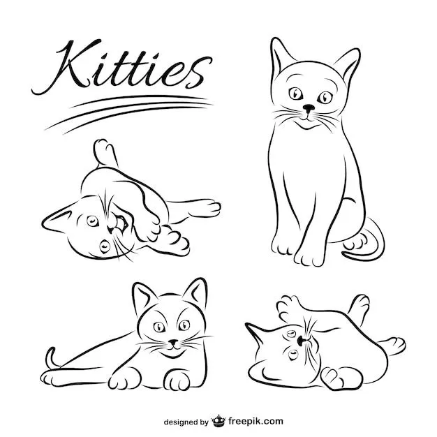 Vector dibujos de gatos | Descargar Vectores gratis
