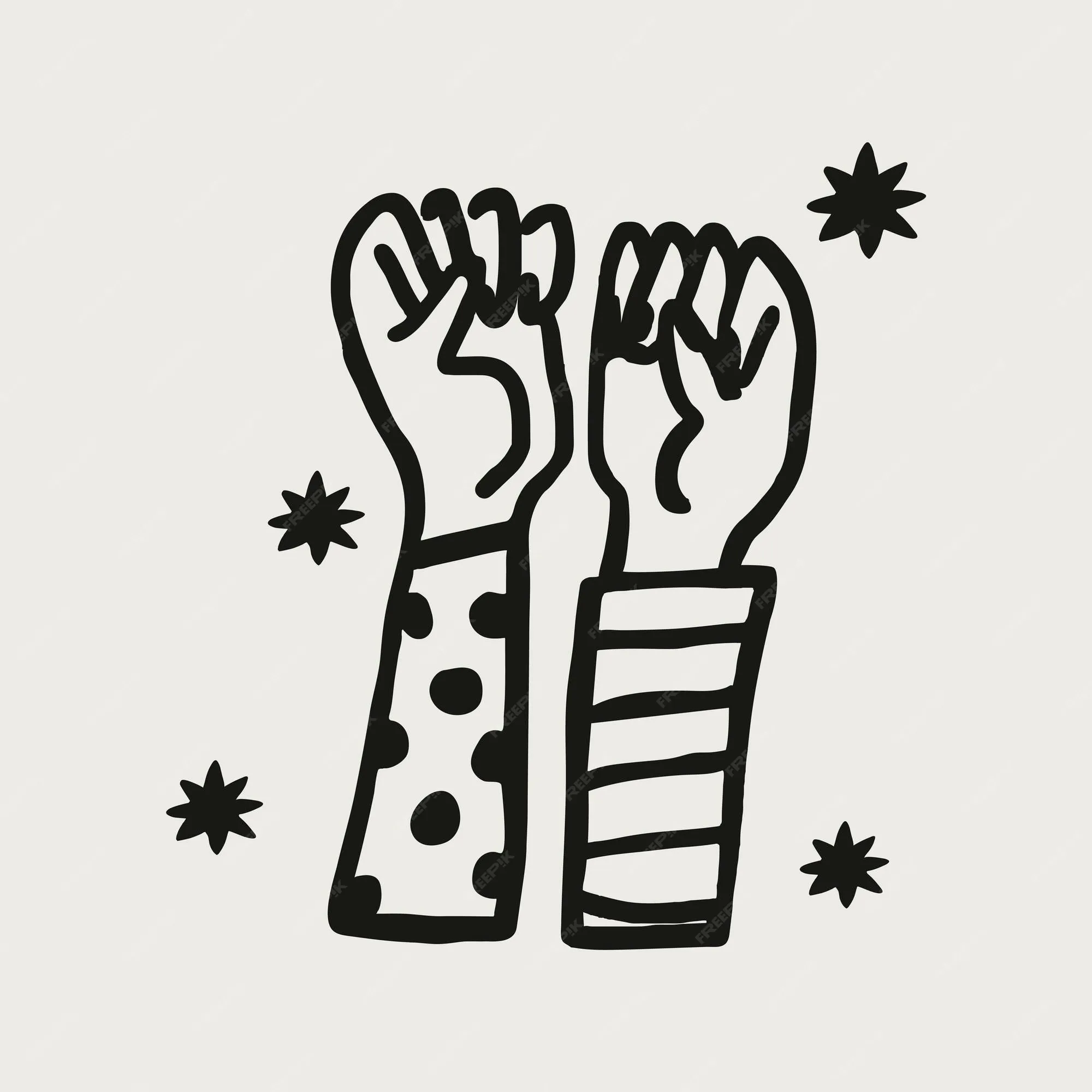 Vector de elemento de collage de pegatina de solidaridad de manos  levantadas, concepto de empoderamiento | Vector Gratis