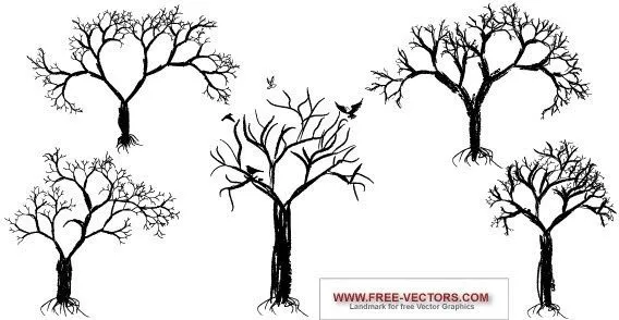 Vector libre de conjunto de árboles Vector de la planta - vectores ...