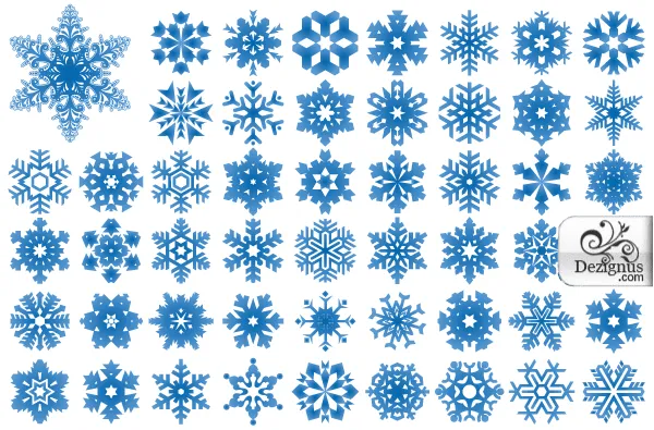 Vector libre los copos de nieve Illustrator y Photoshop Shapes ...