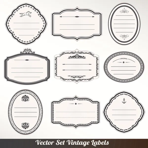 Vector marco etiquetas set decoración ornamental vintage — Vector ...