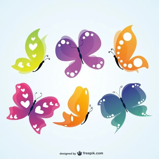 Vector mariposas de colores | Descargar Vectores gratis