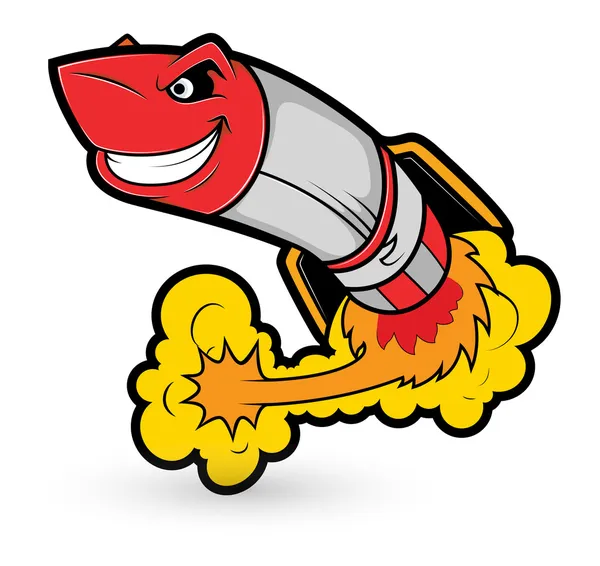 Vector de mascota de dibujos animados de cohete — Vector stock ...