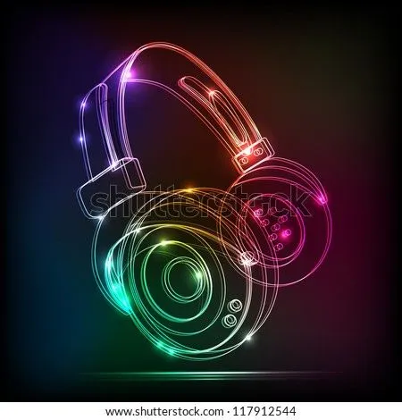 Vector Neon Headphones, Grunge Music - 117912544 : Shutterstock