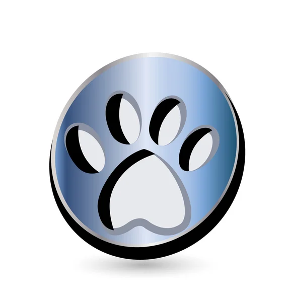 Vector de perro azul huella medalla insignia — Vector stock ...