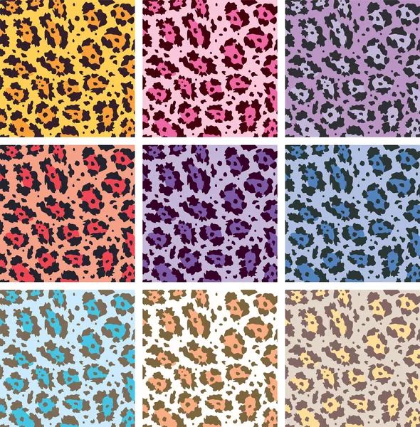 Vector piel animal coloridas texturas de leopardo — Vector stock ...