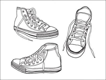 Dibujo de un zapato tenis - Imagui
