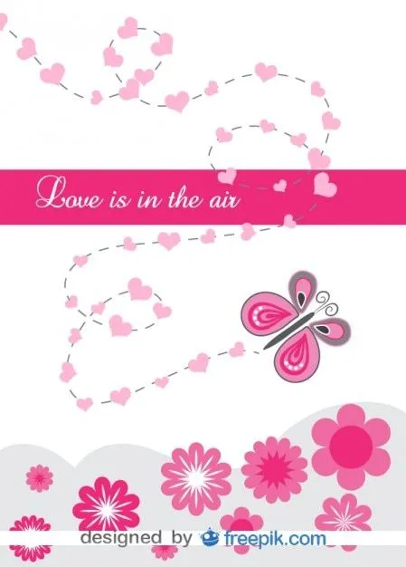 Vector de tarjeta con mariposa y mensaje de amor | Descargar ...
