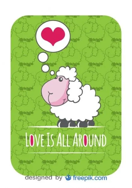 Vector de tarjeta con oveja de dibujo animado lindo | Descargar ...