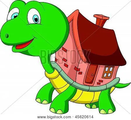 Vectores y fotos en stock de Dibujos animados de tortugas con casa ...