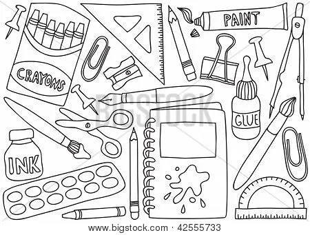 Vectores y fotos en stock de Dibujos de útiles escolares | Bigstock