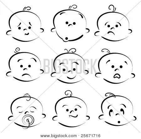 Vectores y fotos en stock de iconos de cara de niño bebé | Bigstock
