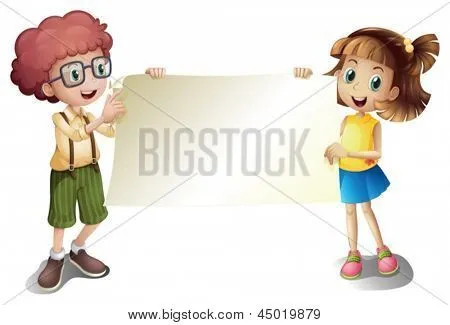 Vectores y fotos en stock de Ilustración de una niña y un niño ...