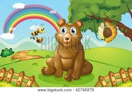 Vectores y fotos en stock de Ilustración de un oso y una abeja ...