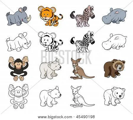 Vectores y fotos en stock de Ilustraciones de animales salvajes de ...