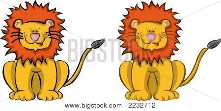 Vectores y fotos en stock de Dos leones de dibujos animados ...