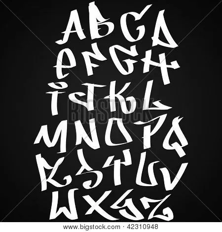 Vectores y fotos en stock de Letras del alfabeto de graffiti font ...