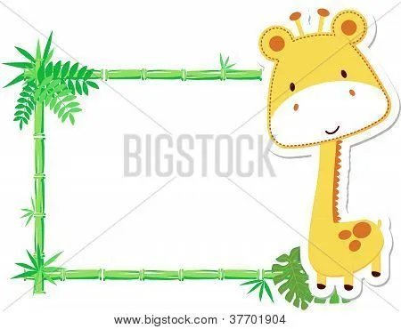 Vectores y fotos en stock de Lindo bebé jirafa vector marco | Bigstock
