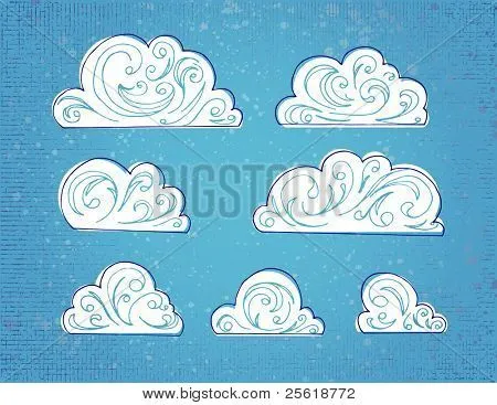 Vectores y fotos en stock de Nubes dibujadas a mano | Bigstock