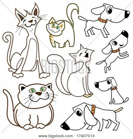 Dibujo de perro y gato - Imagui