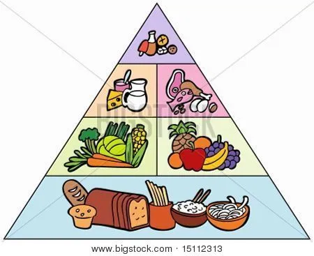 Vectores y fotos en stock de Pirámide de alimentos de dibujos ...