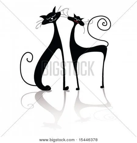 Vectores y fotos en stock de silueta de gatos negros | Bigstock