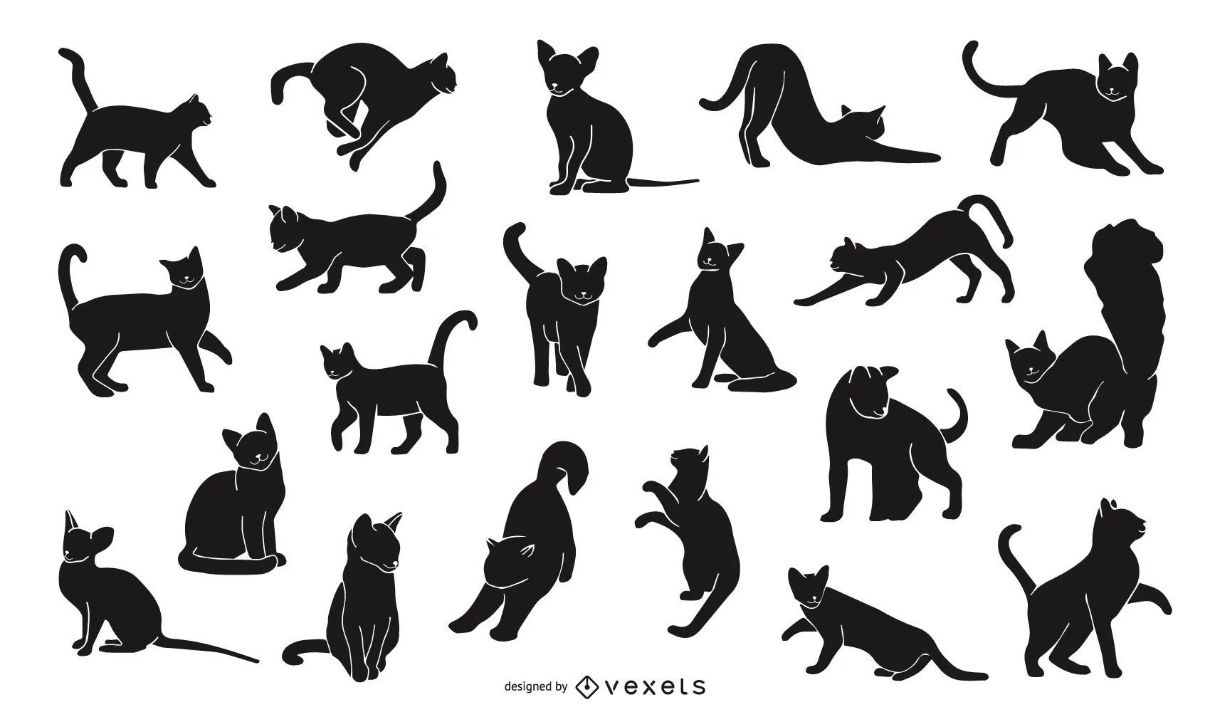 Vectores & Gráficos de silueta de gato para descargar