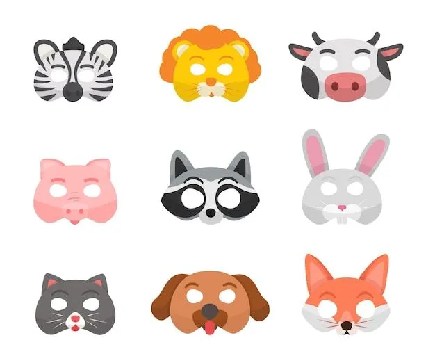 Vectores e ilustraciones de Mascaras animales para descargar gratis |  Freepik