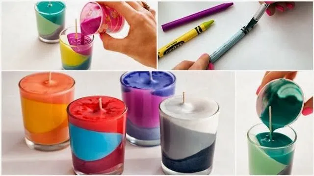 Cómo hacer velas decorativas muticolores con crayones ~ Mimundomanual