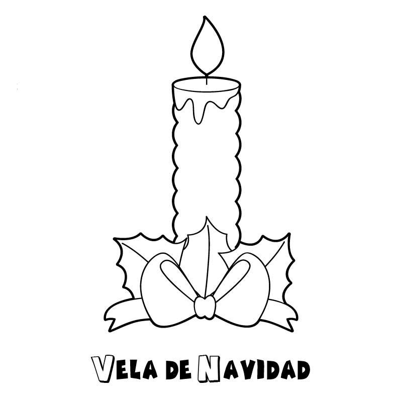 Velas navideñas para colorear - Imagenes PNG Velas navideñas para colorear - Imagenes PNG