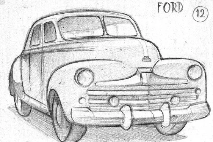 Dibujos de carros viejos a lapiz - Imagui