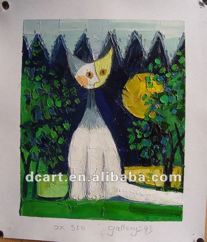 vendedor caliente del gato pintura al óleo abstracta-Pintura y ...