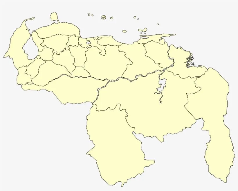 Venezuela Division Politica Territorial Unicolor - Mapa Politico De  Venezuela Transparent PNG - 1280x983 - Free Download on NicePNG