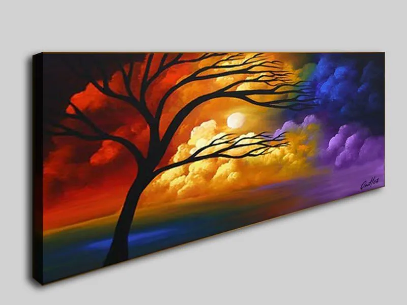 venta caliente hermoso paisaje de acrílico pinturas sobre lienzo ...