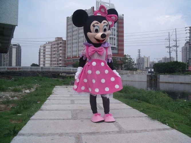 Venta al por mayor rosa Minnie Mouse traje de la mascota de la ...
