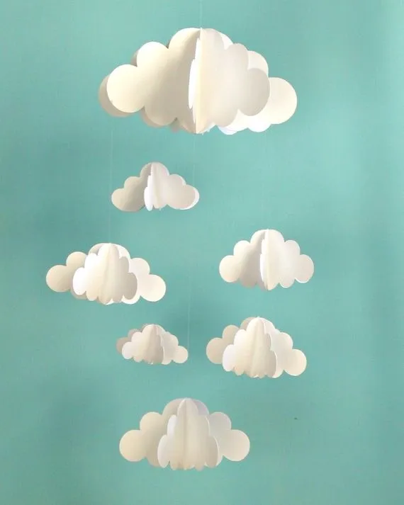 VENTA La nube a bebé móvil colgante móvil bebé 3D por goshandgolly