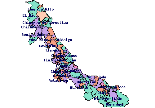 Mapa del estado de veracruz con nombres y municipios. - Imagui