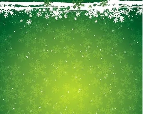 Verde del copo de nieve el tema de Navidad vector material de ...