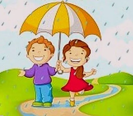 Versos con rimas para niños y niñas: Niños bajo la lluvia