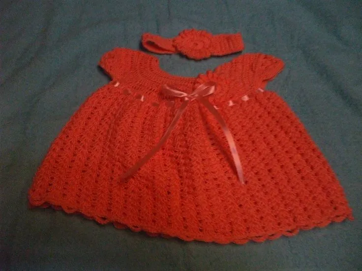 Vestidito para bebé tejido a una aguja | Tejido | Pinterest