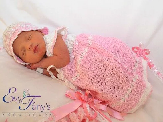 Vestido de algodon tejido para bebe incluye: por EvyFanyBoutique