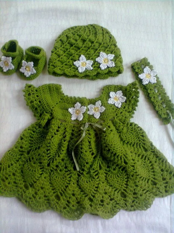 Como tejer un vestido para bebé a crochet - Imagui