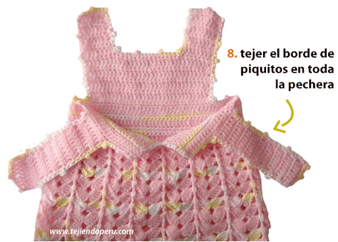 Vestido para bebe de 0 a 3 meses - Tejiendo Perú