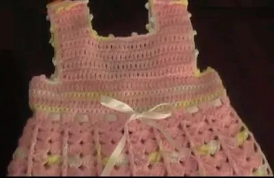 VESTIDO DE BEBE TEJIDO A CROCHET ó GANCHILLO : MODA INFANTIL ROPA ...