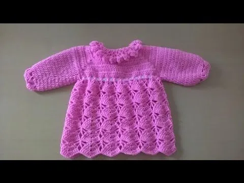 Vestido para bebé: Como hacer vestido para niña en crochet - YouTube