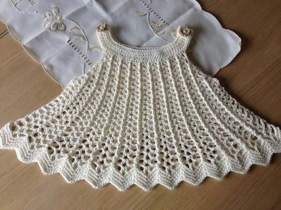 Vestidos de bebé tejidos a crochet con patrones p - Imagui