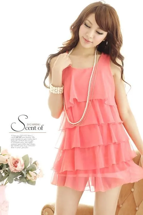 vestido de chifon casual | vestidos | Pinterest | Pink Dress ...