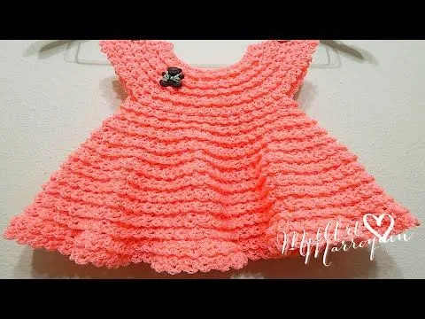 Vestido Crochet 0-3 meses Durazno y cualquier talla parte 1 de 2 ...