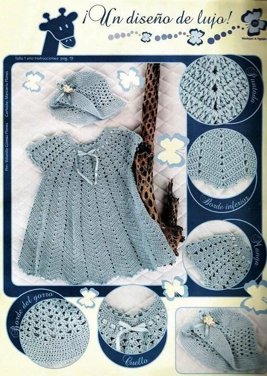 Diagrgramas de patrones para tejer vestidos de recien nacido - Imagui